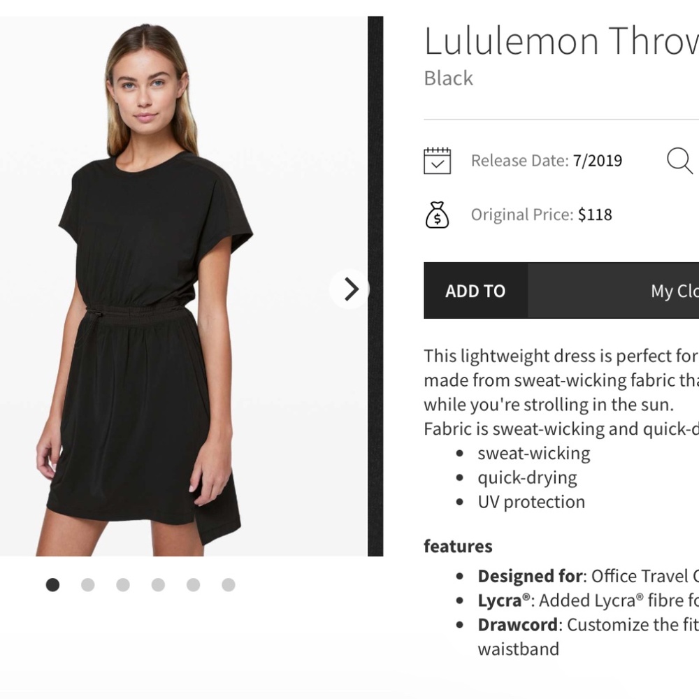 Lululemon throw it on dress size 4 vguc - Picture 2 of 4